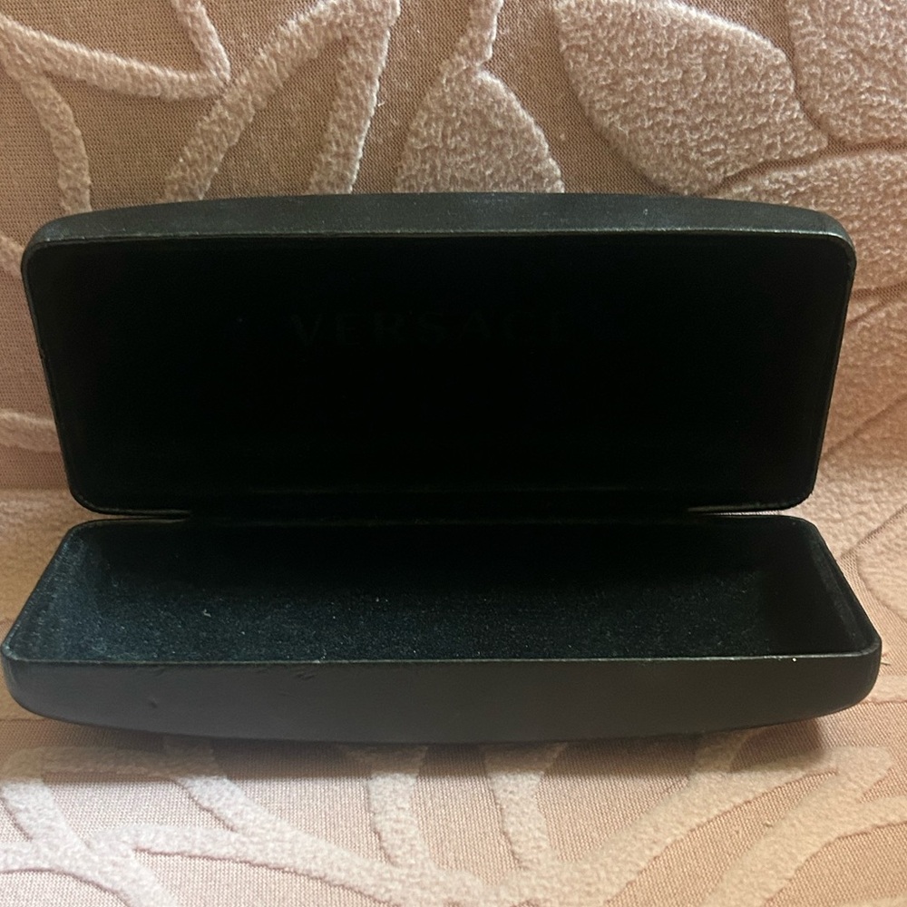 Versace Hard Eyeglasses Sunglasses Case Black Sleek Stylish Eyewear Protection - Picture 6 of 6